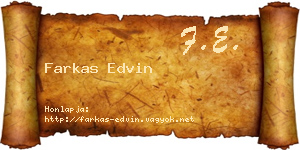 Farkas Edvin névjegykártya